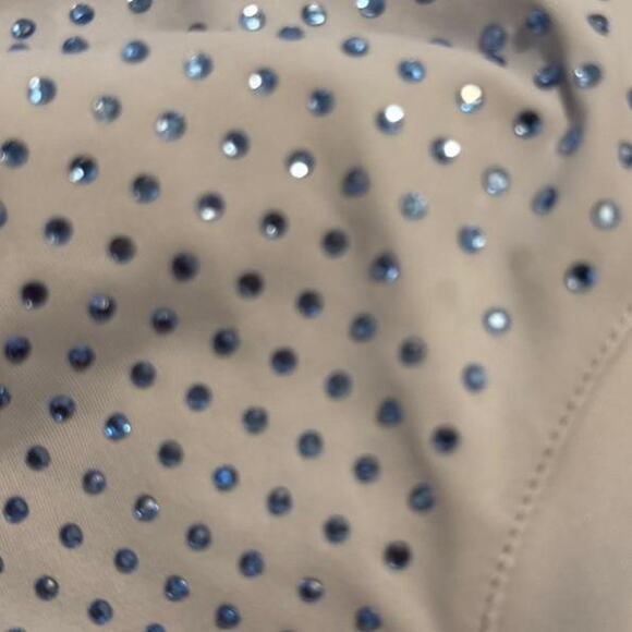 Good American sky blue crew-neck fitted stretchy rhinestone top size L - Picture 7 of 7